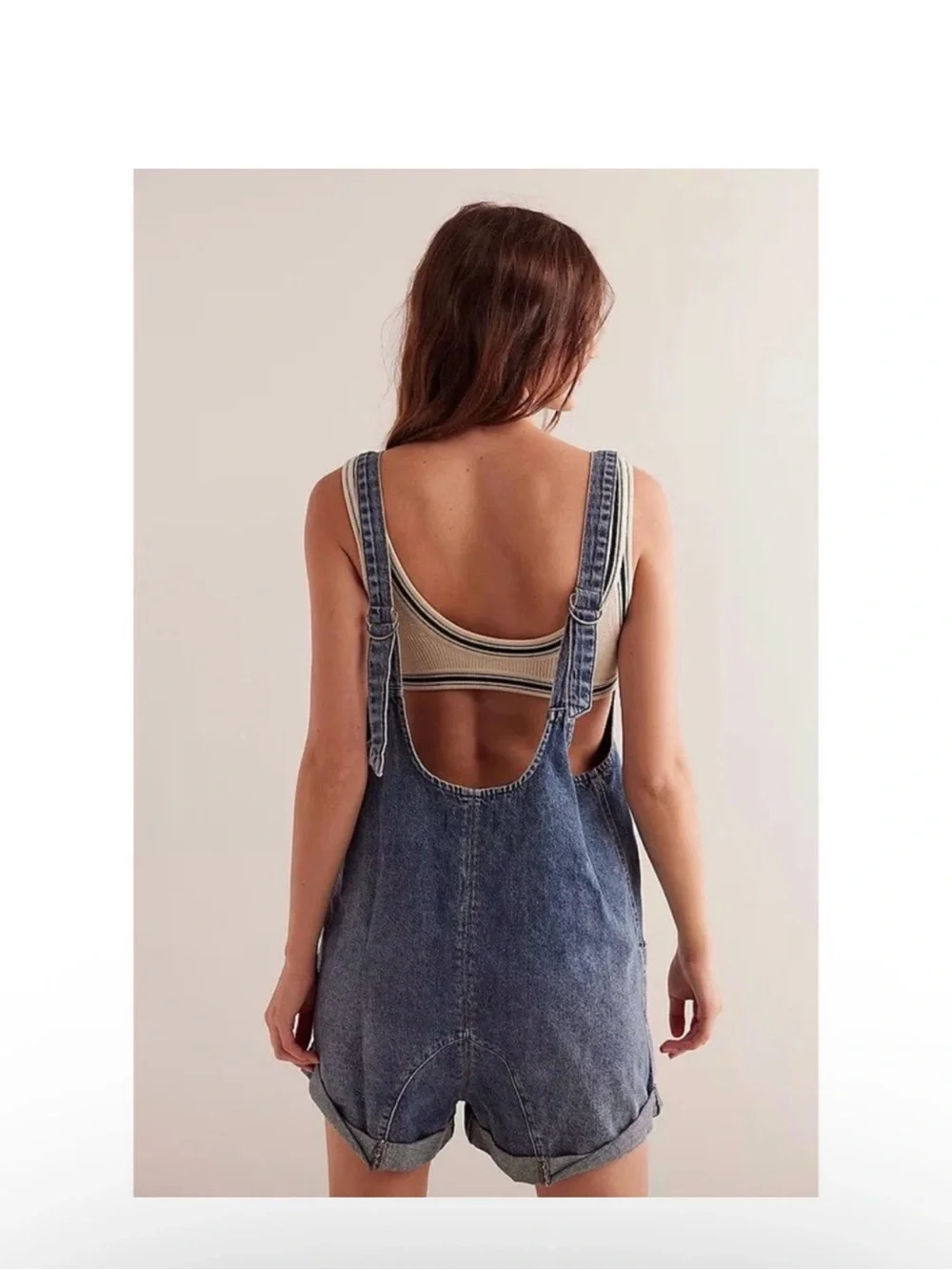 We The Free High Roller Denim Shortall in Zaza Blue Large - Picture 3 of 4